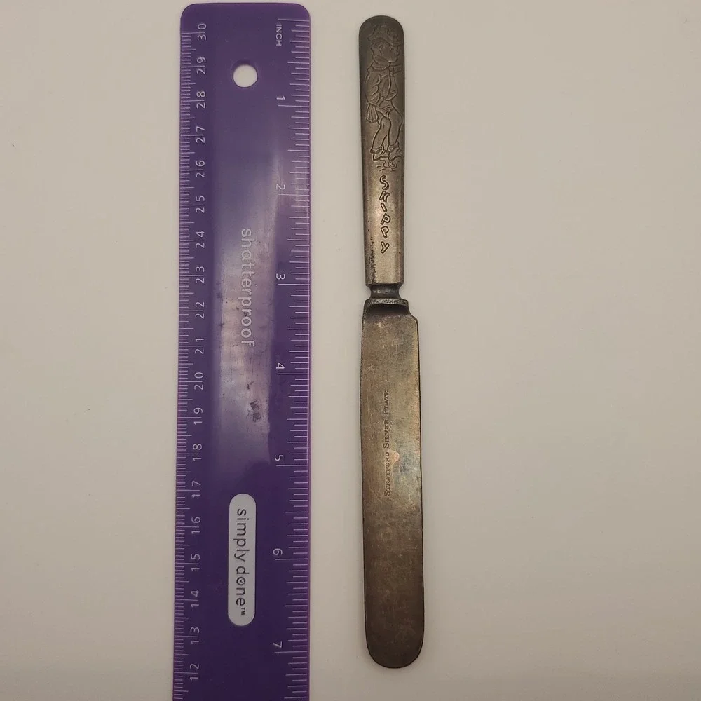 Antique Stratford Silver Plate Skippy Comic Character Butter Knife Spreader 30's